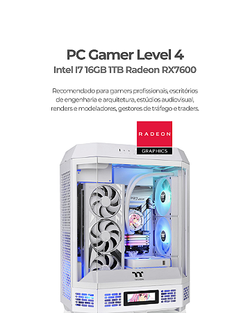 PC GAMER INTEL I7 14700KF RAM 16GB SSD 480GB B760M RADEON RX 7600 8GB 500W LEVEL 4