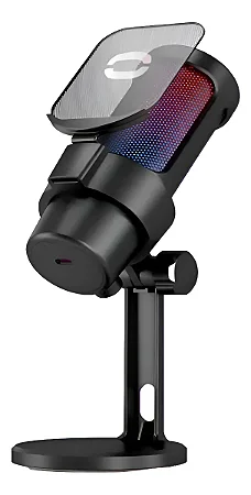 MICROFONE CONDENSADOR TOMATE MT-1070R PRETO LED RAINBOW
