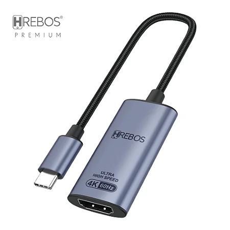 ADAPTADOR DE VÍDEO USB-C PARA HDMI HREBOS PREMIUM AD-211 PRETO