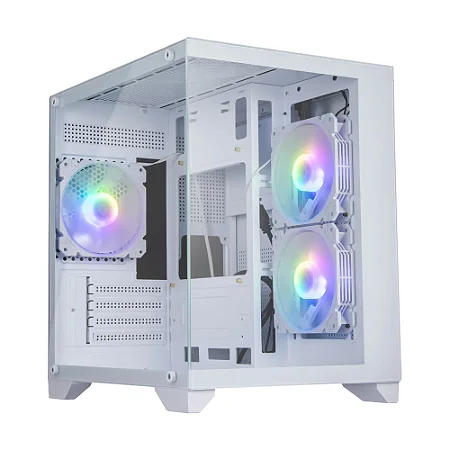 GABINETE GAMER BLUECASE SOUL PRO LATERAL E FRONTAL EM VIDRO USB 3.0 BG-052W BRANCO