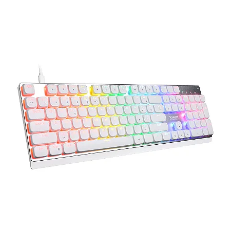 TECLADO GAMER MECÂNICO KNUP MADSET TE136 BRANCO SWITCH RED
