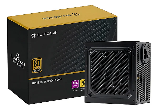 FONTE ATX 500W 80 PLUS BRONZE BIVOLT AUTOMÁTICO C/ CABO BLUECASE BLU500R-B