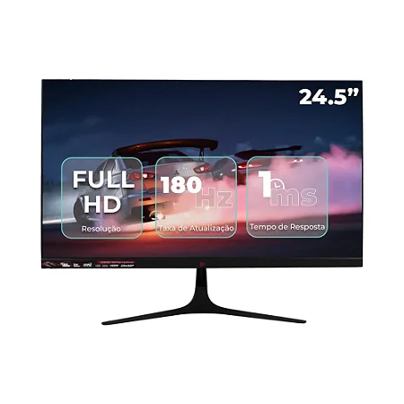 MONITOR GAMER GRASEP 24,5 POLEGADAS FULL HD PAINEL VA 180HZ 1MS PLANO HDMI/VGA D-245G/180H PRETO