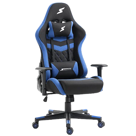 CADEIRA GAMER SUPERFRAME SPORT RECLINÁVEL 2D PRETA E AZUL