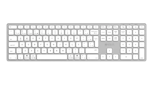 TECLADO OFFICE HREBOS IF-606 SEM FIO BLUETOOTH + USB RECARREGÁVEL