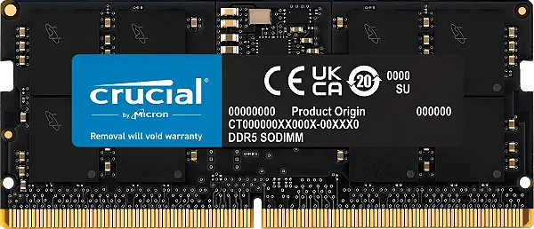 MEMÓRIA RAM 16GB DDR5 4800MHZ CRUCIAL PARA NOTEBOOK