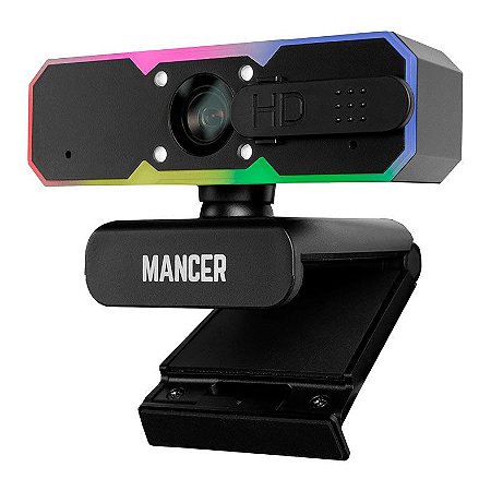 WEBCAM MANCER KOLDUN 1080P PRETO LED RAINBOW