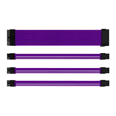 CABOS EXTENSORES SLEEVED P/ FONTE ROXO 4 PEÇAS MANCER MR110