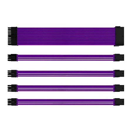 CABOS XTENSORES SLEEVED P/ FONTE ROXO 5 PEÇAS MANCER MR115