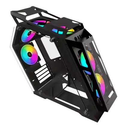 GABINETE GAMER BRAZIL PC PRIME OTM BLACK LATERAIS EM VIDRO TEMPRETADO
