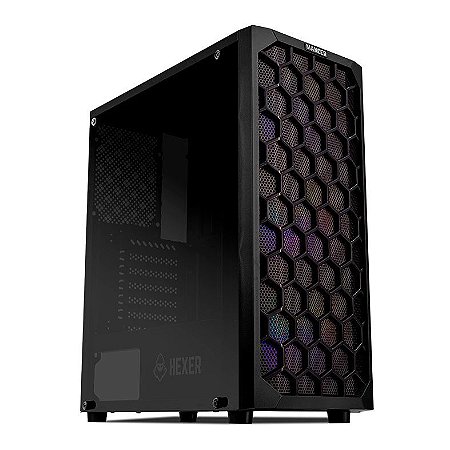 GABINETE GAMER MANCER HEXER RAINBOW MID-TOWER LATERAL DE VIDRO