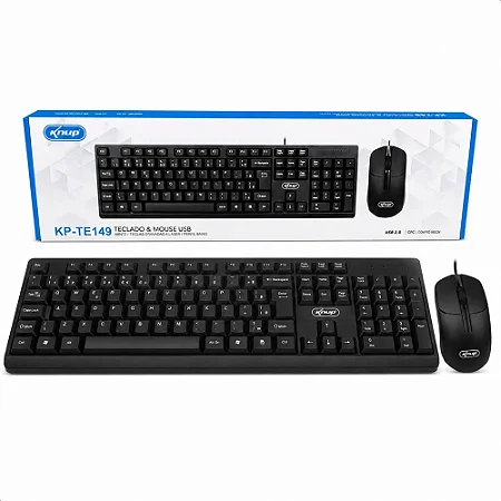 KIT TECLADO E MOUSE OFFICE KNUP COM FIO KP-TE149