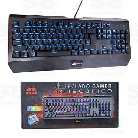 Teclado Gamer Mecânico Knup RGB Chroma Switch Blue