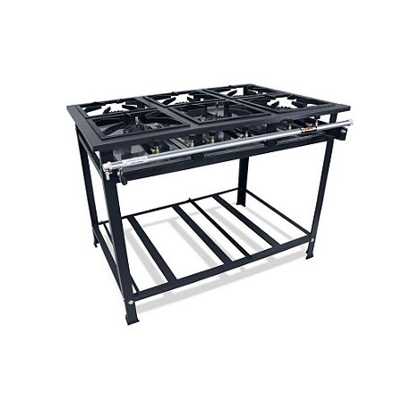 Fogao Industrial 6 Bocas Alta Pressao Metalmaq 30 X 30 P7