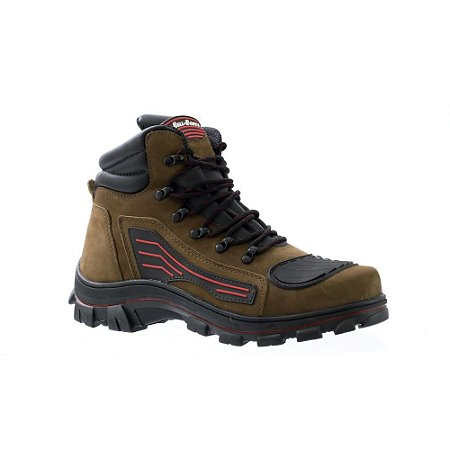 bota motociclista marrom