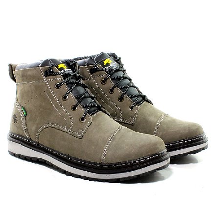 Bota Masculina Adventure Cinza em Couro