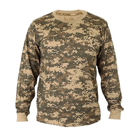 Camiseta Manga Longa Camuflada Diigtal - Atack Militar | Tactical Wear