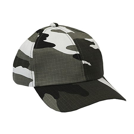 Boné Militar Rip Stop Liso Camuflado Urbano Gelo