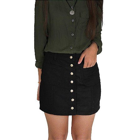 Saia Sophia com Botão Frontal - Treme Terra
