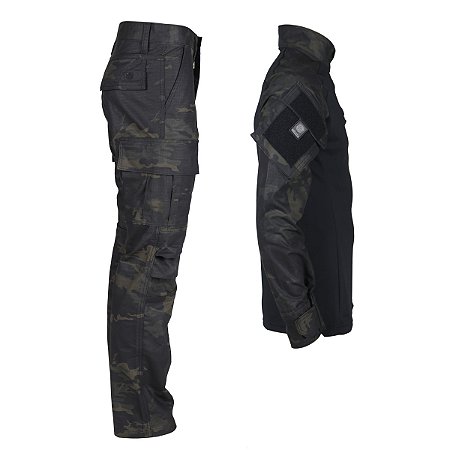 Conjunto Combat Shirt + Calça Combat - Multicam Black | Bélica