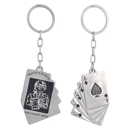 Chaveiro Metal Tenta a Sorte - Cromado
