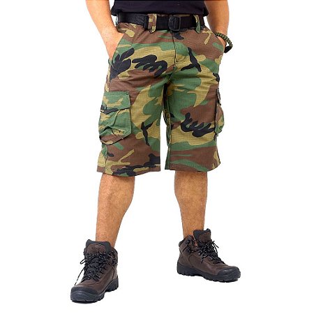 Bermuda Masculina Cargo Army