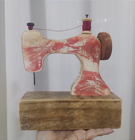 PEÇA PRONTA] Máquina de costura em madeira de demolição. - Artes no Reino -  Elaine Redhd