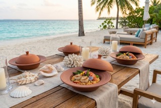 Jogo de 4 Pratos Chapéu com Cloche Rústico/Falésia - Cerâmica Artesanal - 24cm