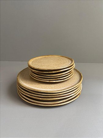 Jogo de Pratos Principal e Sobremesa Redondo Borda Lisa 6 Pessoas