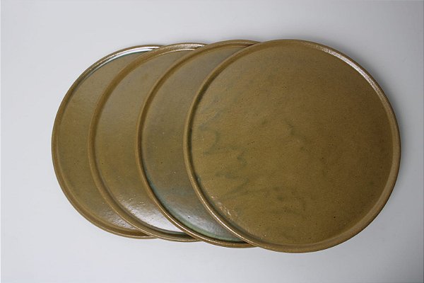 Jogo de Pratos Principal Redondo Borda Lisa 4 Pessoas