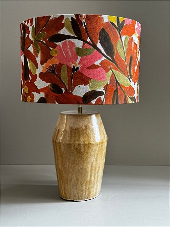Abajur Barril Cúpula Floral