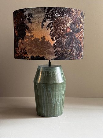 Abajur Barril com Cúpula Floresta Amazonas