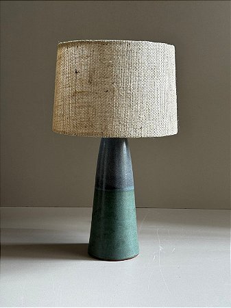 Abajur Cone Bicolor com Cúpula Tela Crua