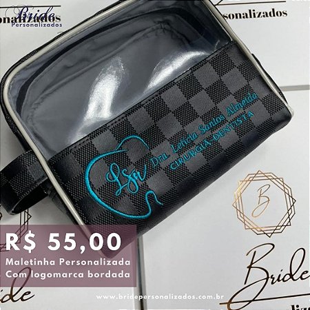 Maletinha Personalizada Com logomarca bordada Xadrez Preto