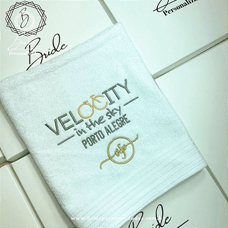 Toalha de lavabo/visita personalizada com logomarca bordada