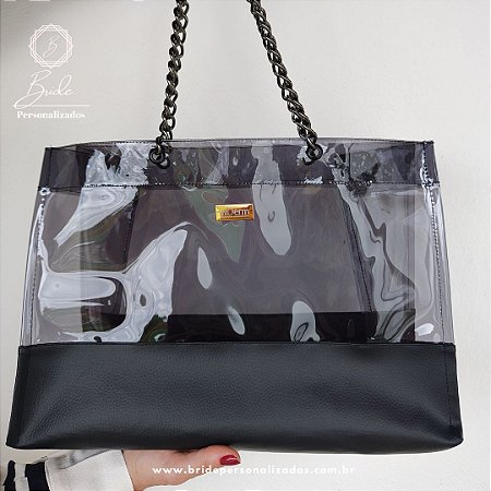 Bolsa Tote Cristal Black Personalizada com logomarca gravada a laser