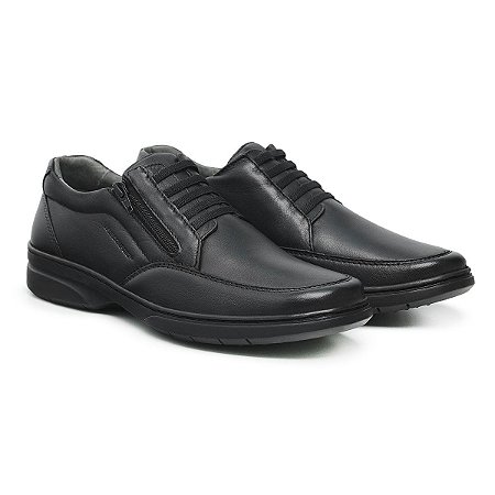 Sapatênis Masculino De Couro Preto - Comfort Shoes