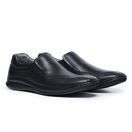 Sapato Masculino De Couro Sapatoterapia Space - 43203 Preto - Comfort Shoes