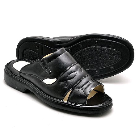 Sandalia Chinela Ortopedica Anti Stress Masculina Couro Legitimo em  Promoção | Ofertas na Americanas