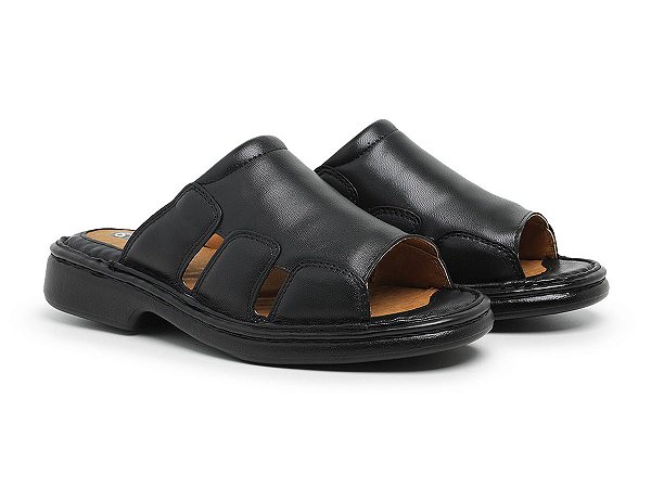 Chinelo Sandália Masculino Comfort Couro Pinhão. | LA SAINZA