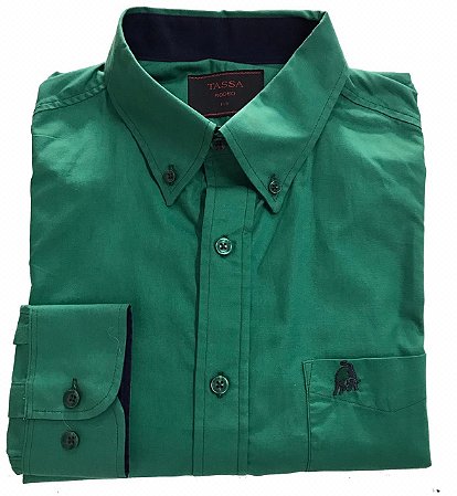 Camisa social verde esmeralda Clearance