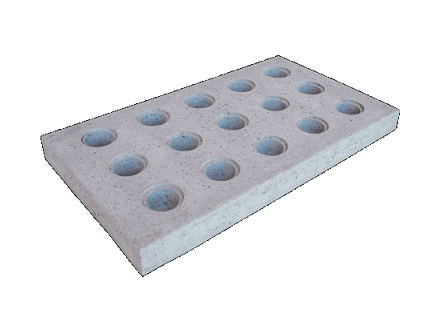 GRELHA CONCRETO RETANG 15 FUROS - 29,5X59,5X05CM