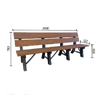 BANCO DE JARDIM EM MADEIRA PLASTICA 2M