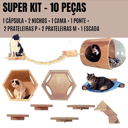 MÓVEIS PARA GATOS- SUPER KIT 10 PEÇAS PARA GATIFICAÇÃO