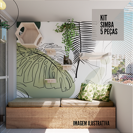 KIT SIMBA - 5 PEÇAS - Móveis para gatos