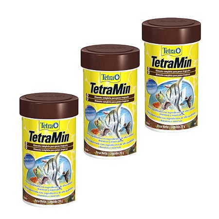 KIT: 3 Potes Ração TETRA MIN 20g