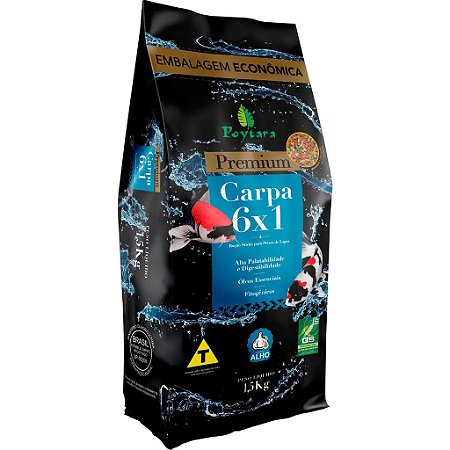 Ração POYTARA Premium 6 x 1 Carpas 1,5kg