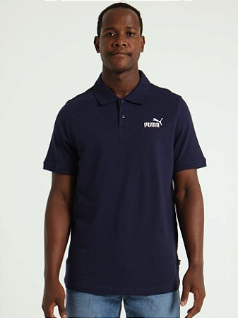 Polo Puma Masculina Essentials No. 1 logo Pique - Azul Marinho 682552