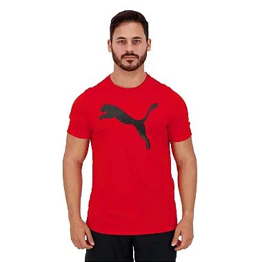 Camiseta Puma Masculina Sport Big Logo -vermelha