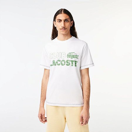 Camiseta Lacoste Club Masculina Branca- TH5440